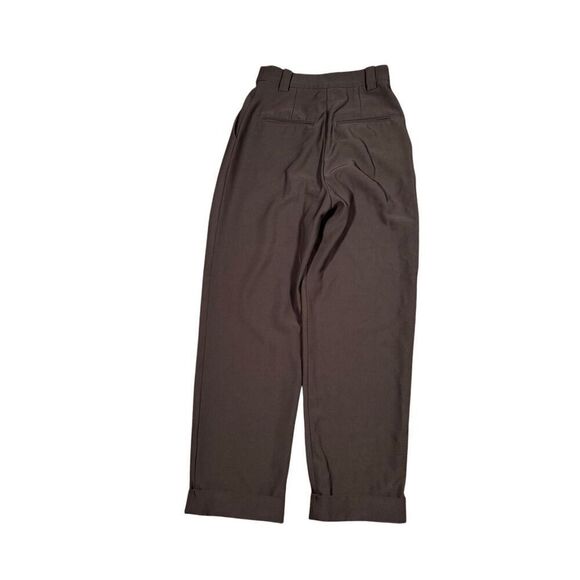 & Other Stories Tapered Cuff Trousers Pants Dark Brown High Rise Womens Size 0 - Picture 3 of 12